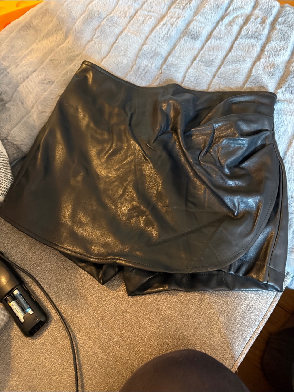 Forever 21 Black Faux Leather Skort